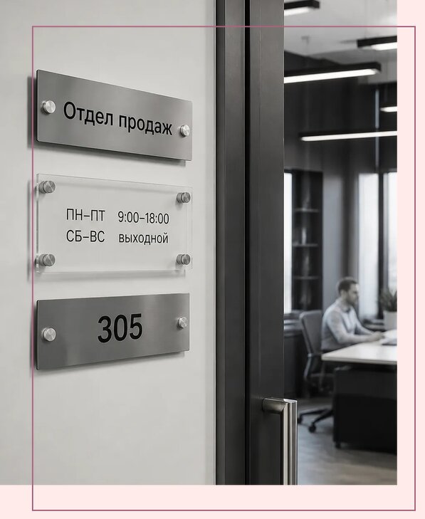 Офисные таблички на дверь в Людинове по цене от 4987 р. | Аванза-Люд